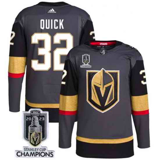 Men Women Youth Vegas Golden Knights #32 Jonathan Quick Gray 2023 Stanley Cup Champions Stitched Jersey